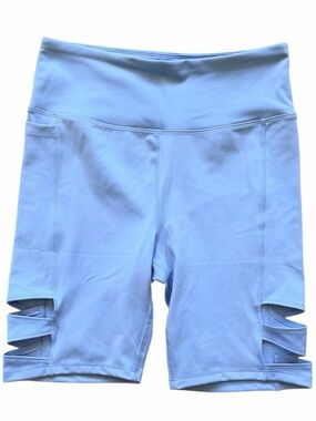 N Light Blue Bike Shorts with Side Cut-Outs
